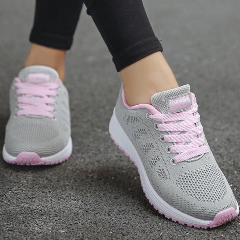 Grace | Women's Lace-Up Trainers | Mesh Knit · Eltrendio