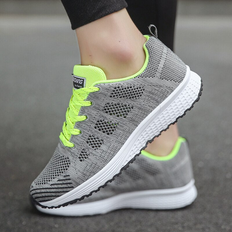 Grace | Women's Lace-Up Trainers | Mesh Knit · Eltrendio