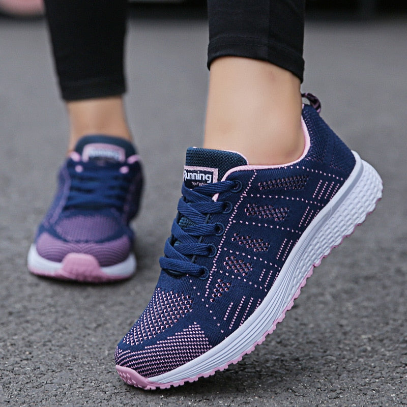 Grace | Women's Lace-Up Trainers | Mesh Knit · Eltrendio