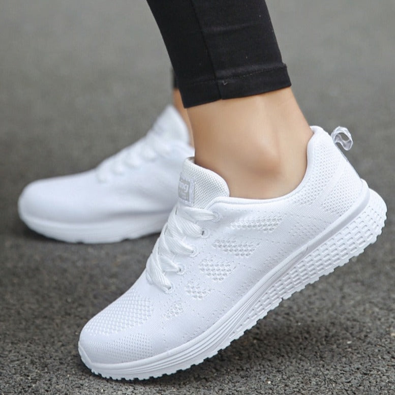 Grace | Women's Lace-Up Trainers | Mesh Knit · Eltrendio