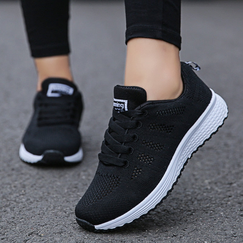 Grace | Women's Lace-Up Trainers | Mesh Knit · Eltrendio