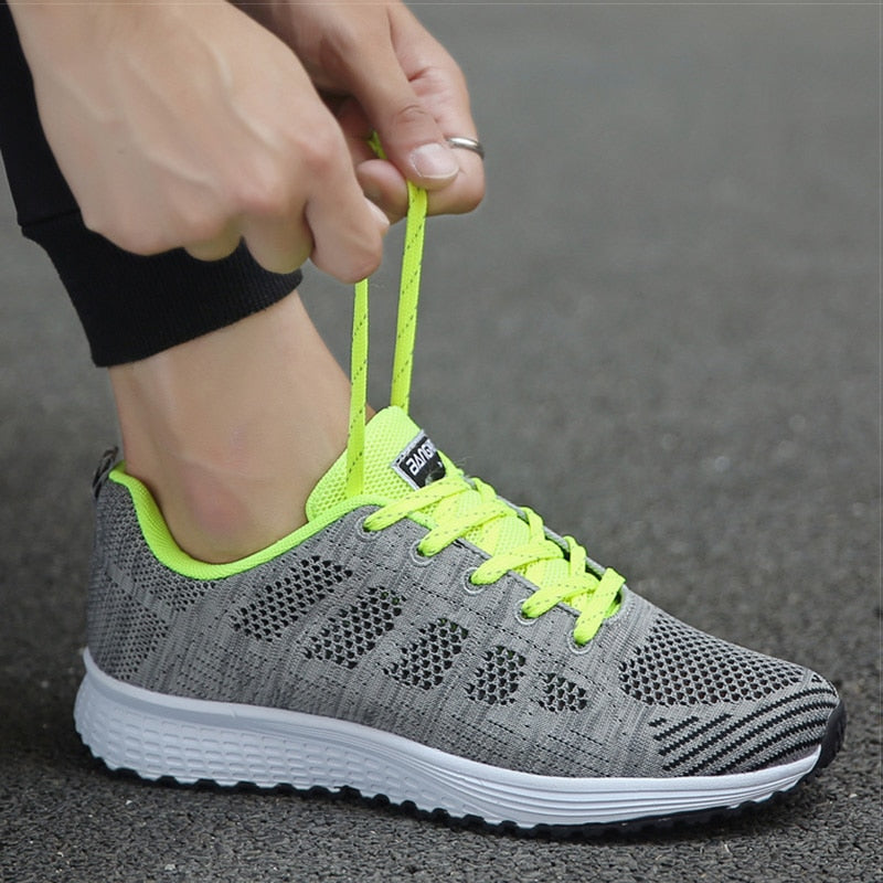 Grace | Women's Lace-Up Trainers | Mesh Knit · Eltrendio