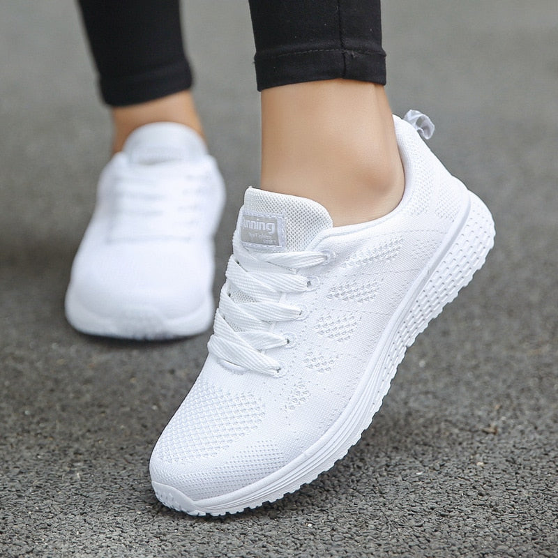 Grace | Women's Lace-Up Trainers | Mesh Knit · Eltrendio