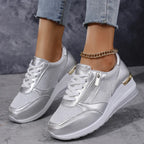 Grace | Women's Lace-Up Trainers | Side Zip · Eltrendio