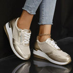 Grace | Women's Lace-Up Trainers | Side Zip · Eltrendio