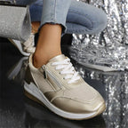 Grace | Women's Lace-Up Trainers | Side Zip · Eltrendio