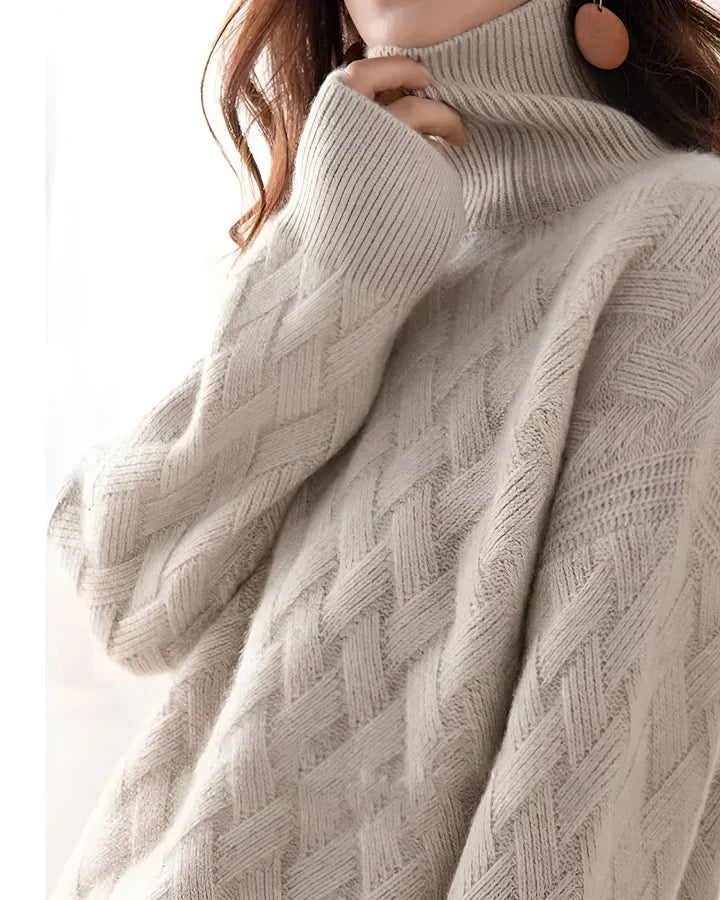 Grace | Women's Roll Neck Jumper | Cable Knit · Eltrendio