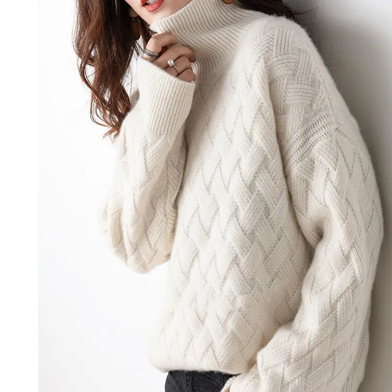 Grace | Women's Roll Neck Jumper | Cable Knit · Eltrendio