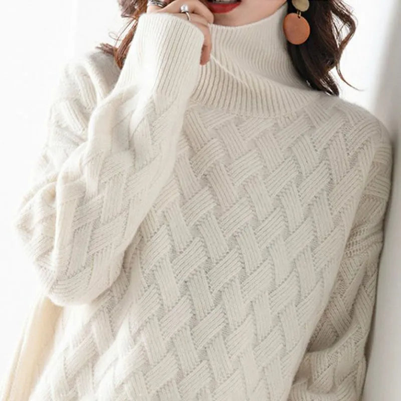 Grace | Women's Roll Neck Jumper | Cable Knit · Eltrendio