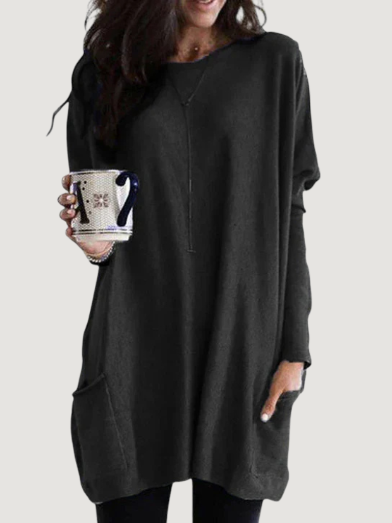 Hannah | Women's Long Sleeve Tunic Top | Pocket Detail · Eltrendio