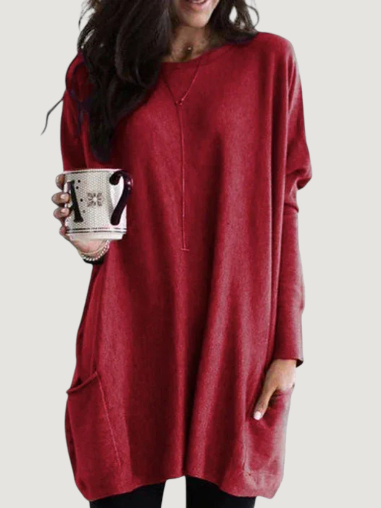 Hannah | Women's Long Sleeve Tunic Top | Pocket Detail · Eltrendio