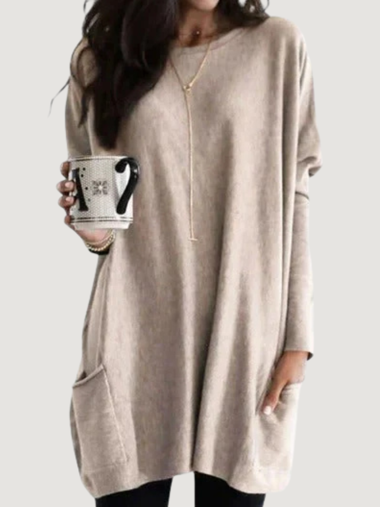 Hannah | Women's Long Sleeve Tunic Top | Pocket Detail · Eltrendio