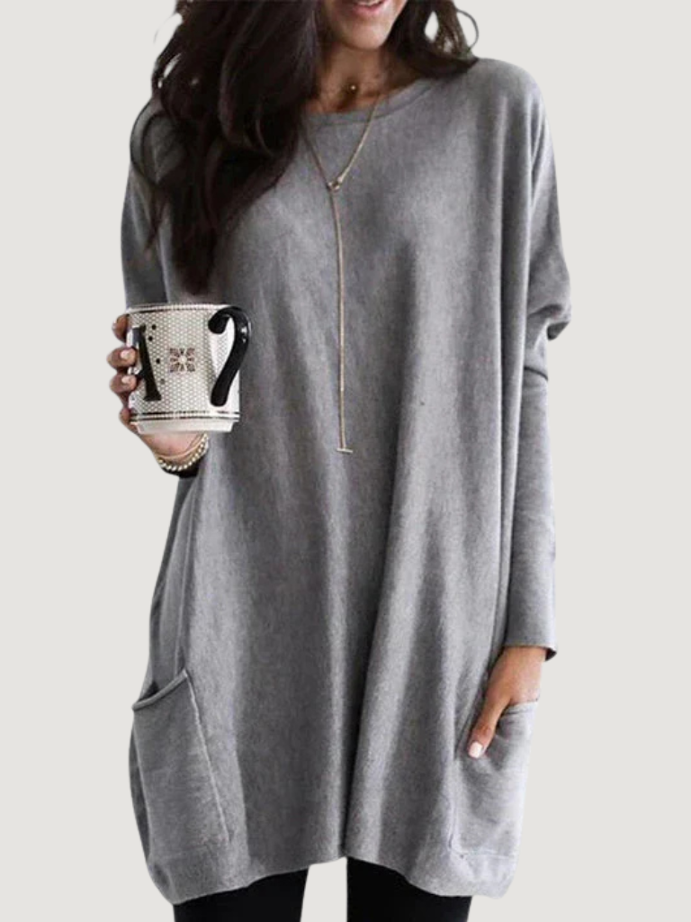 Hannah | Women's Long Sleeve Tunic Top | Pocket Detail · Eltrendio
