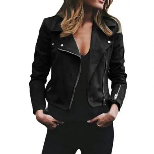 Harper | Women's Cropped Biker Jacket | Zip Front · Eltrendio