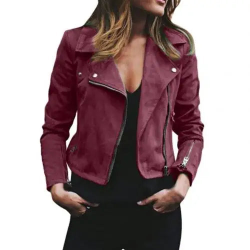 Harper | Women's Cropped Biker Jacket | Zip Front · Eltrendio