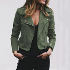 Harper | Women's Cropped Biker Jacket | Zip Front · Eltrendio
