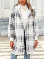 Harper | Women's Hooded Cardigan | Plaid Fleece · Eltrendio
