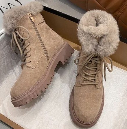 Harper | Women's Lace-Up Boots | Faux Fur · Eltrendio