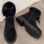 Harper | Women's Lace-Up Boots | Faux Fur · Eltrendio