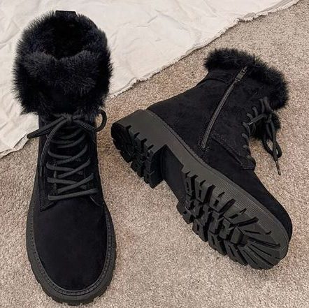 Harper | Women's Lace-Up Boots | Faux Fur · Eltrendio