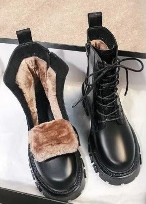 Harper | Women's Lace-Up Combat Boots | Chunky Sole · Eltrendio