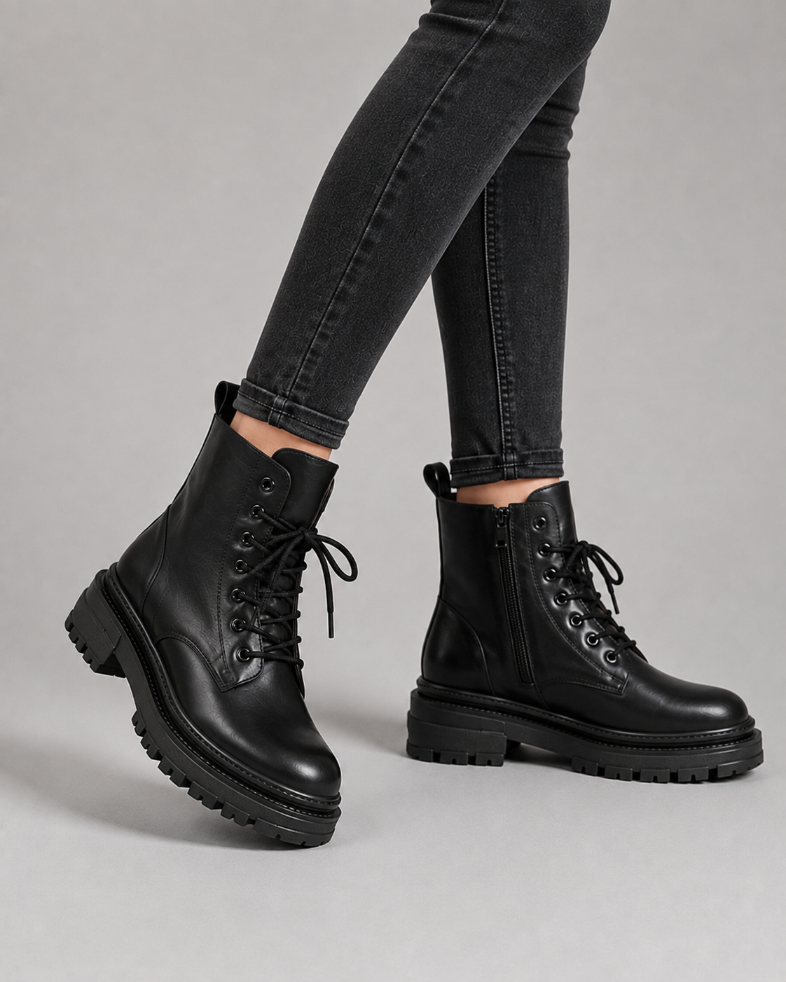 Harper | Women's Lace-Up Combat Boots | Chunky Sole · Eltrendio
