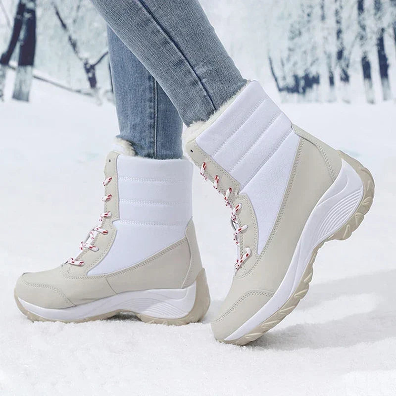 Harper | Women's Lace-Up Snow Boots | Fur Trim · Eltrendio