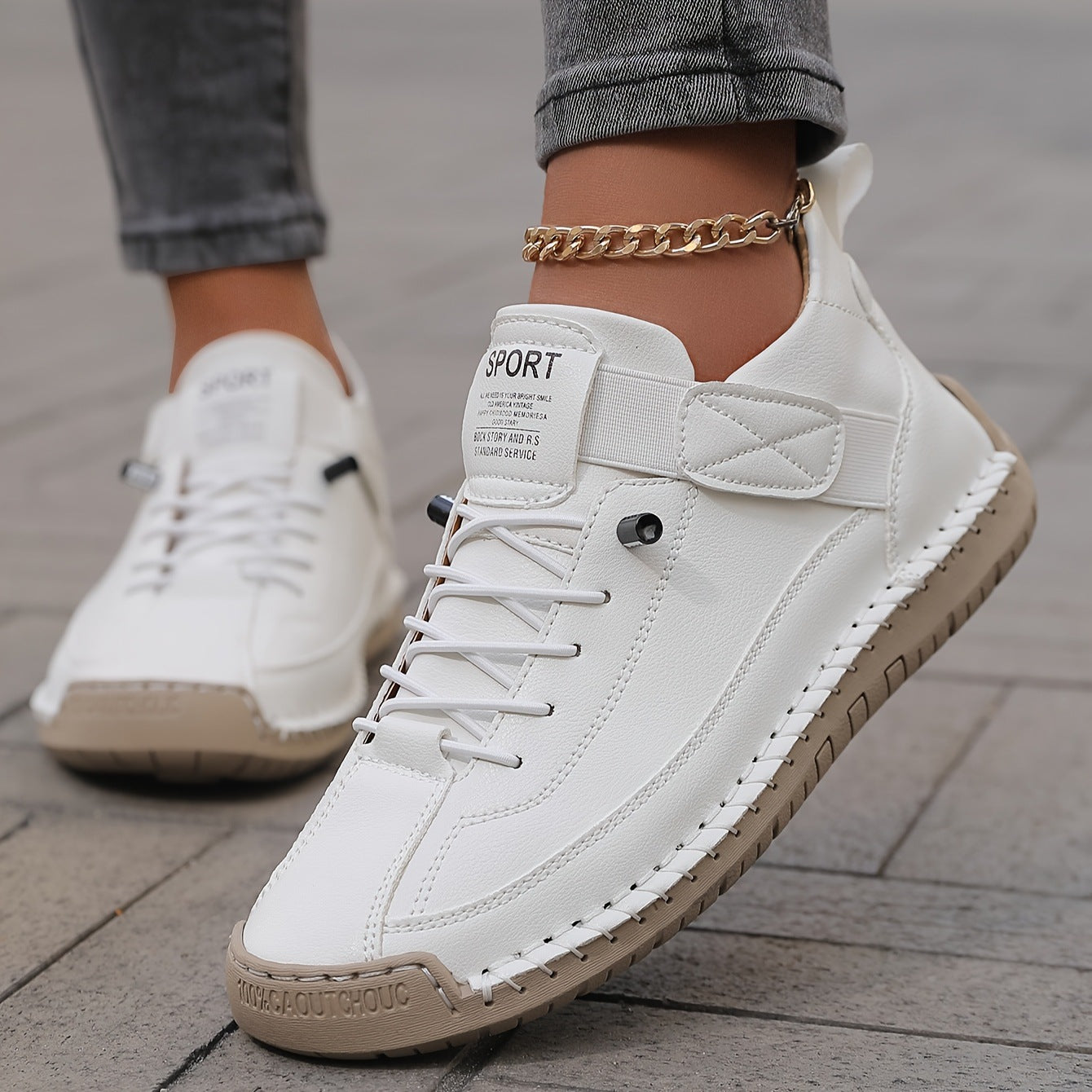 Harper | Women's Lace-Up Trainers | Stitched Sole · Eltrendio