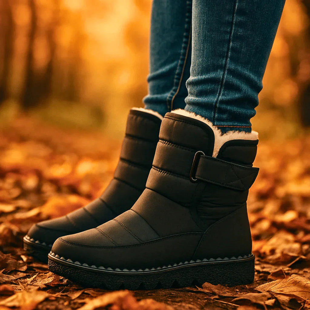 Harper | Women's Quilted Snow Boots | Buckle Strap · Eltrendio