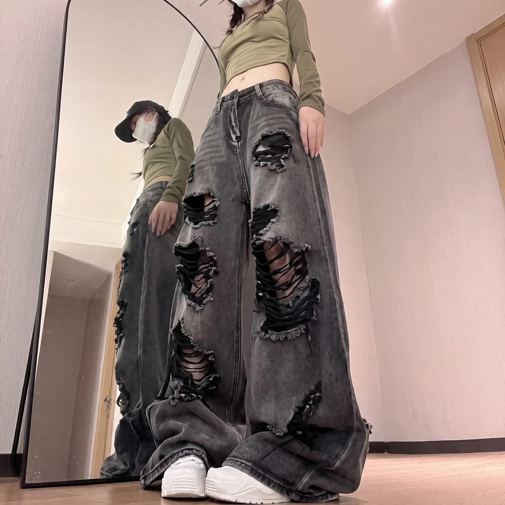 Harper | Women's Wide-Leg Jeans | Distressed Denim · Eltrendio