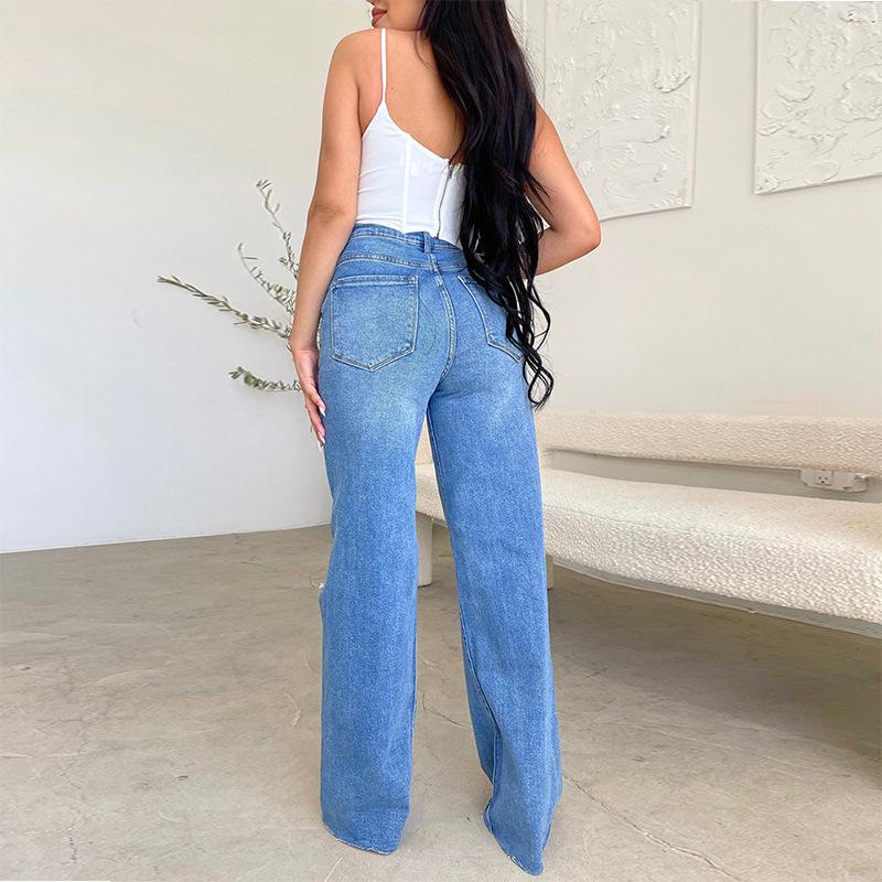 Harper | Women's Wide-Leg Jeans | Ripped Knees · Eltrendio