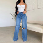 Harper | Women's Wide-Leg Jeans | Ripped Knees · Eltrendio