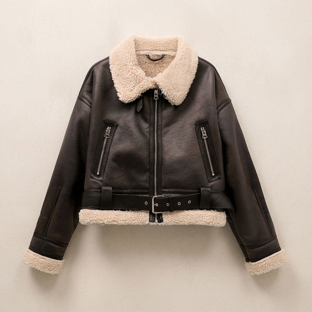 Harriet | Women's Aviator Jacket | Belted Waist · Eltrendio