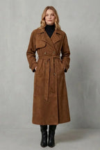 Harriet | Women's Belted Trench Coat | Suede · Eltrendio