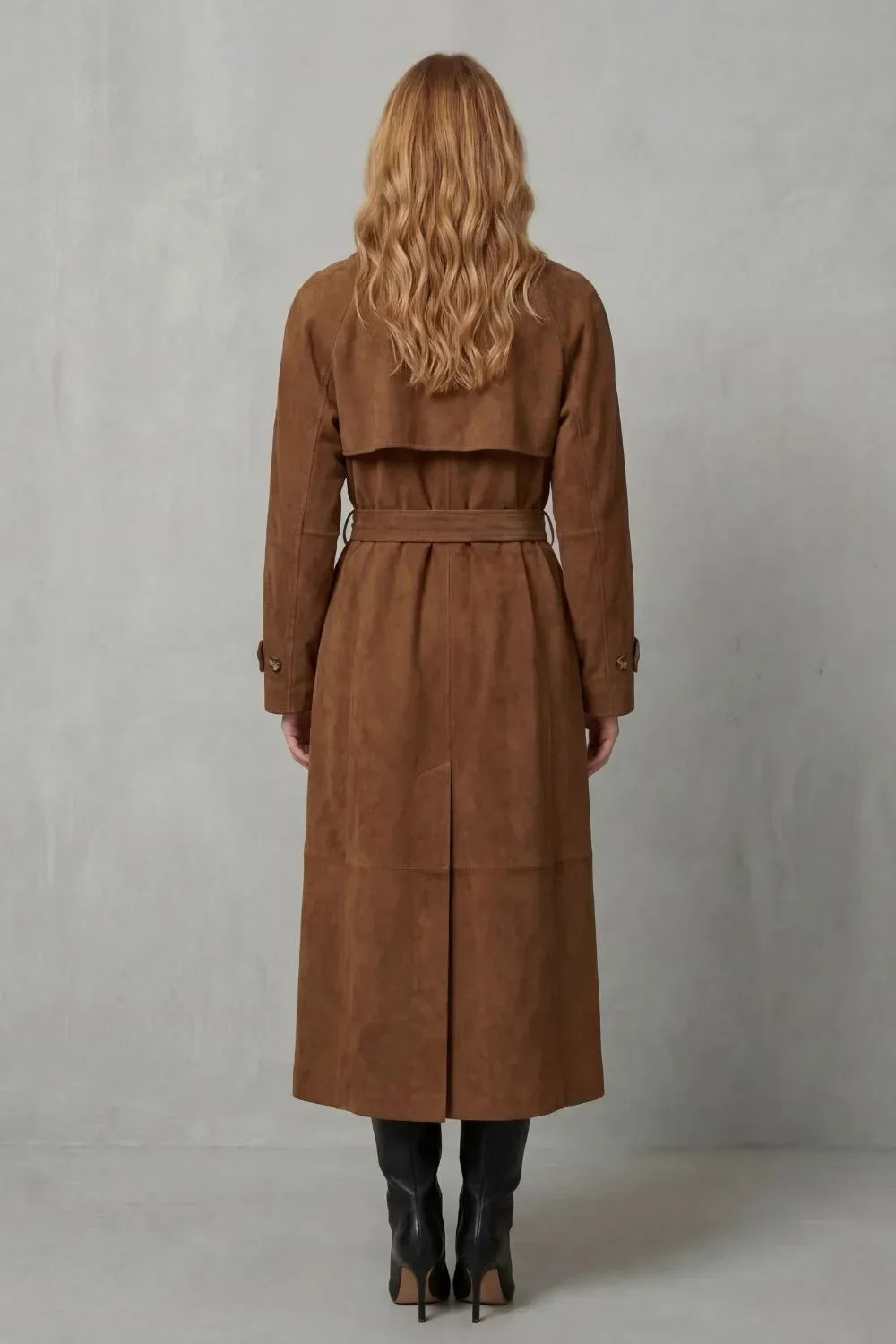 Harriet | Women's Belted Trench Coat | Suede · Eltrendio