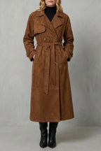 Harriet | Women's Belted Trench Coat | Suede · Eltrendio