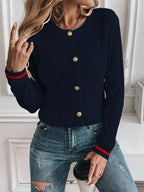 Harriet | Women's Cable Knit Cardigan | Button-Up · Eltrendio