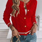 Harriet | Women's Cable Knit Cardigan | Button-Up · Eltrendio