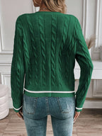 Harriet | Women's Cable Knit Cardigan | Button-Up · Eltrendio