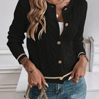 Harriet | Women's Cable Knit Cardigan | Button-Up · Eltrendio