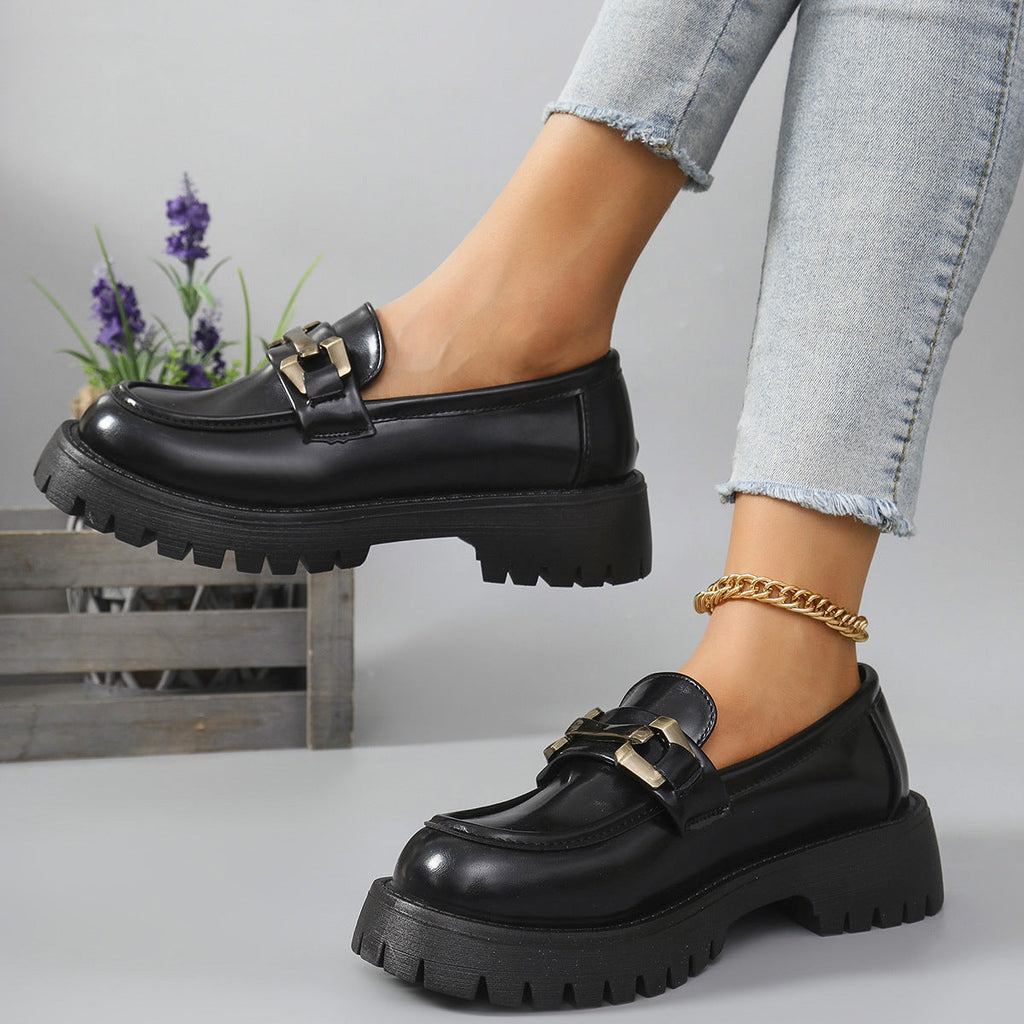 Harriet | Women's Chunky Platform Loafers | Buckle Detail · Eltrendio