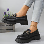 Harriet | Women's Chunky Platform Loafers | Buckle Detail · Eltrendio