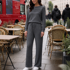 Harriet | Women's Crew Neck Loungewear Set | Drawstring Waist · Eltrendio