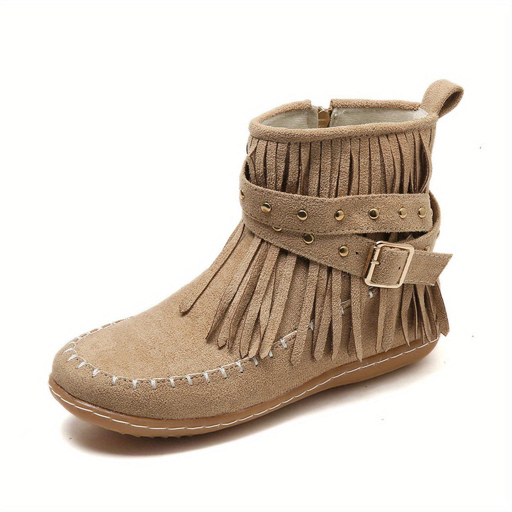 Harriet | Women's Fringe Ankle Boots | Suede · Eltrendio