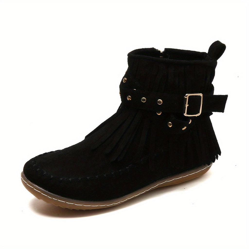 Harriet | Women's Fringe Ankle Boots | Suede · Eltrendio