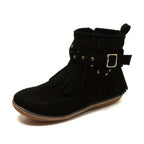 Harriet | Women's Fringe Ankle Boots | Suede · Eltrendio