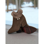Harriet | Women's Heeled Ankle Boots | Fur Trim · Eltrendio