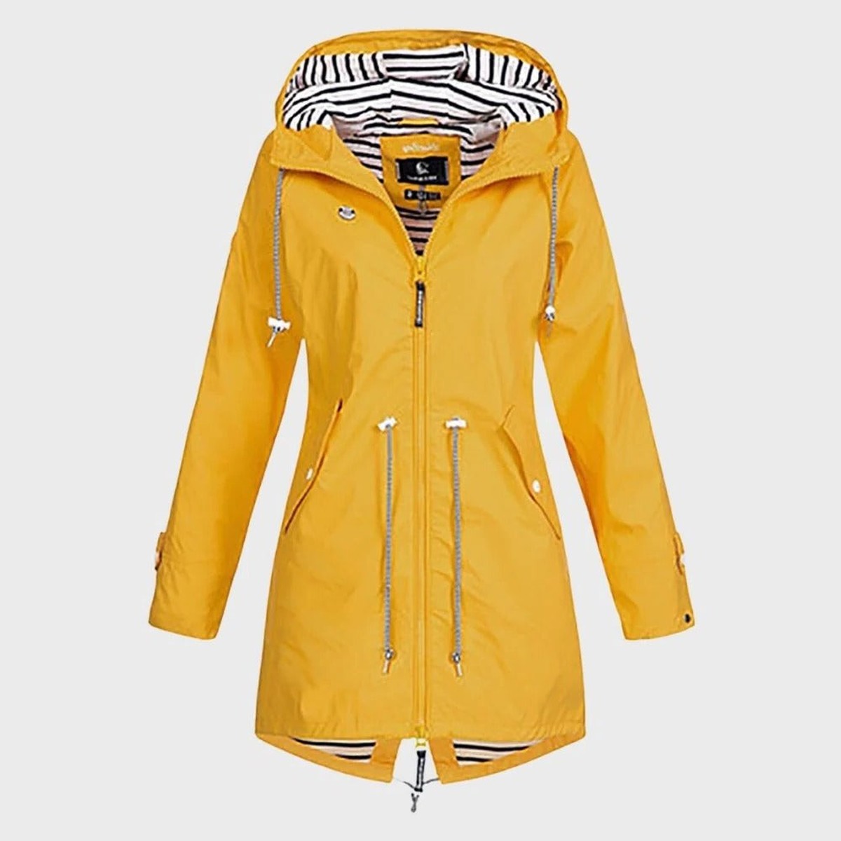 Harriet | Women's Hooded Rain Jacket | Drawstring Waist · Eltrendio