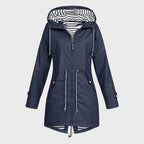 Harriet | Women's Hooded Rain Jacket | Drawstring Waist · Eltrendio