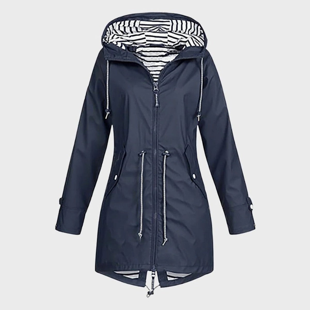 Harriet | Women's Hooded Rain Jacket | Drawstring Waist · Eltrendio